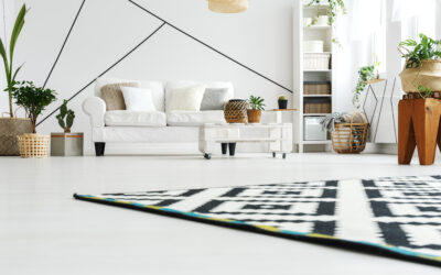Black and white carpet